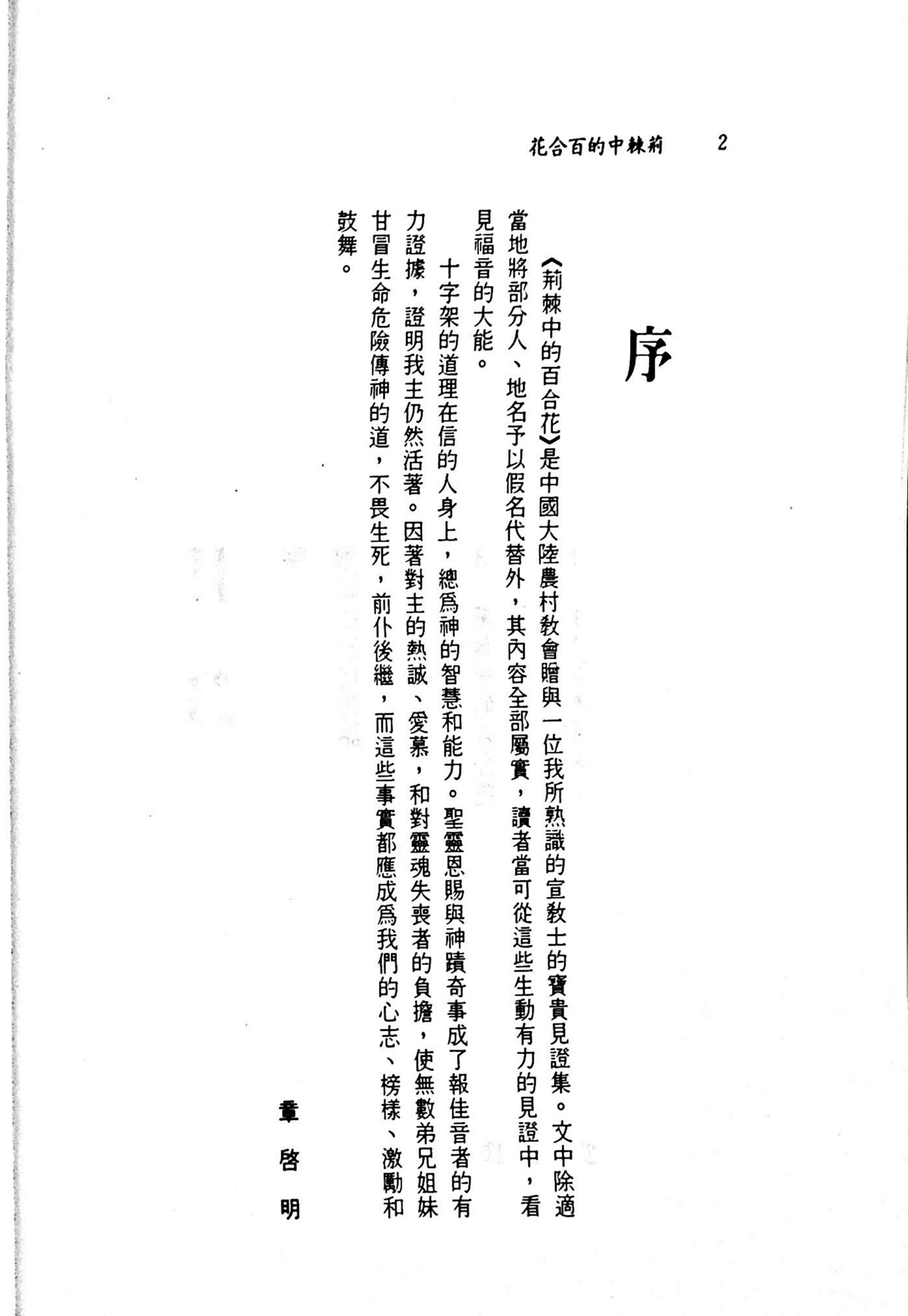 荆棘中的百合花：大陆教会血泪交织的见证 第 4 页预览